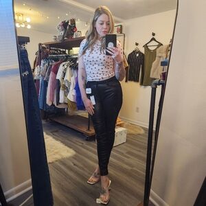 Judy Blue Black Pleather High Waisted Skinny Jeans NWT‎